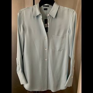 NWT Theory blouse in light blue silk. Size P from Nordstrom. Gorgeous blue.